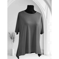 Tunika KIMONO dzianinowa z wydłużonymi bokami - szara